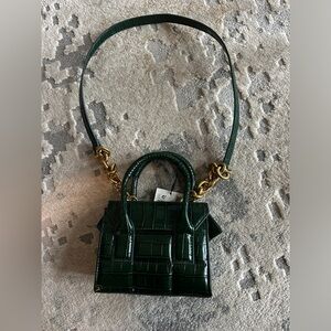Zara Hunter Green Mini Croc Bag
